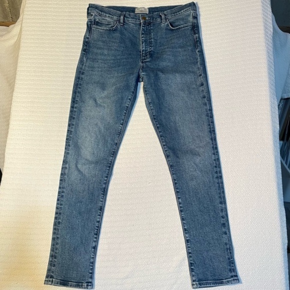 Triarchy V High‎ Rise Straight Leg Blue Jean Women 34x30.5" Zip 5 Pocket - Picture 6 of 16